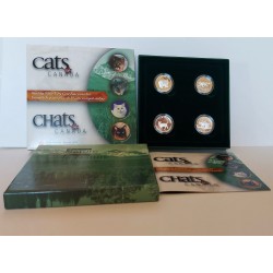 CANADA  SERIE DA 50 CENTS 1999 SERIE CATS (GATTI) 4 PROOF SILVER COINS